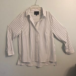 Classy White Striped Blouse, Eloquii X, Size 12